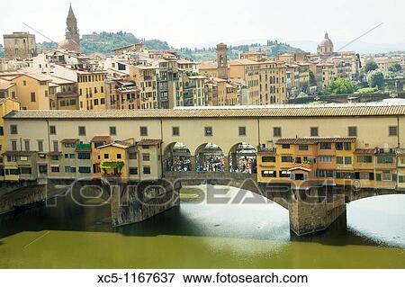 Stock Photo - Ponte Vecchio from Ufizzi Gallery, Florence, Tuscany, Italy. Fotosearch