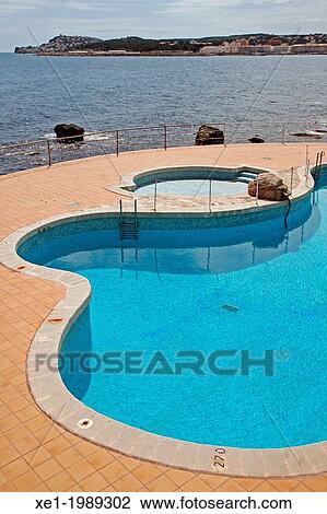 Stock Image - pool, L? Escala, Costa Brava, Catalonia, Spain. Fotosearch