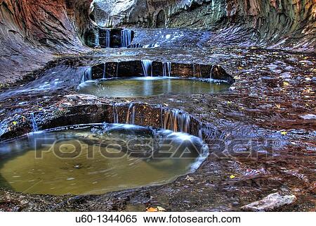 Pools of dripping water in? The Subway? along the left fork of North Creek at Zion National Park, Utah View Large Photo Image Stock Photography - Pools of dripping water in? The Subway? along the left fork of North Creek at Zion National Park, Utah. Fotosearch