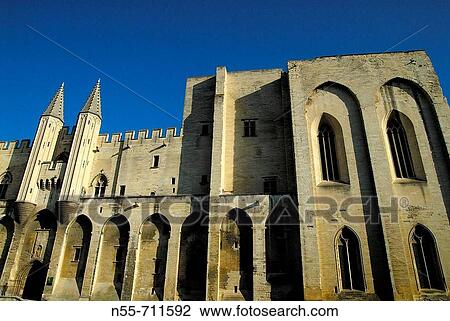 Popes Palace (14th century), Avignon. Provence, France View Large Photo Image Stock Image - Popes Palace (14th century), Avignon. Provence, France. Fotosearch