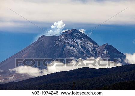 Stock Photograph - Popocat? petl Volcano, Mexico.. Fotosearch