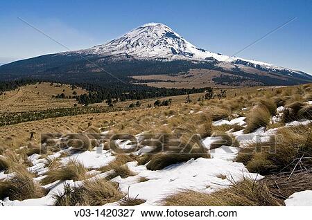 Popocatepetl volcano view View Large Photo Image Stock Photo - Popocatepetl volcano view. Fotosearch