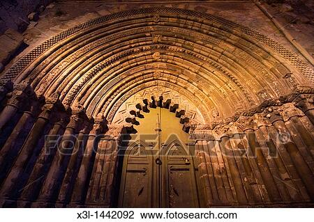 Porch of San Pedro de la Rua church Navarra Spain View Large Photo Image Stock Image - Porch of San Pedro de la Rua church Navarra Spain. Fotosearch