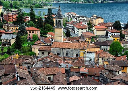 Porlezza town on Lake Lugano, Province of Como, Lombardy, Italy. View Large Photo Image Stock Photo - Porlezza town on Lake Lugano, Province of Como, Lombardy, Italy.. Fotosearch