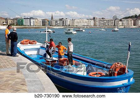 Port and La Concha bay, San Sebastian, Guipuzcoa, Basque Country, Spain View Large Photo Image Stock Image - Port and La Concha bay, San Sebastian, Guipuzcoa, Basque Country, Spain. Fotosearch