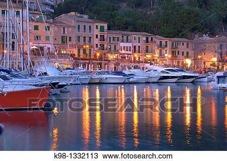 Stock Image - Port de Soller Mallorca Tramuntana Spain Balearic islands. Fotosearch
