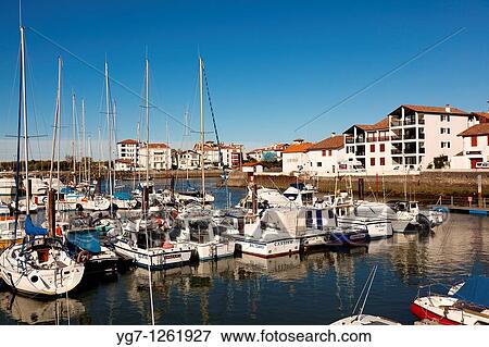 Stock Photo - Port of Saint-Jean de Luz, Aquitaine, France. Fotosearch