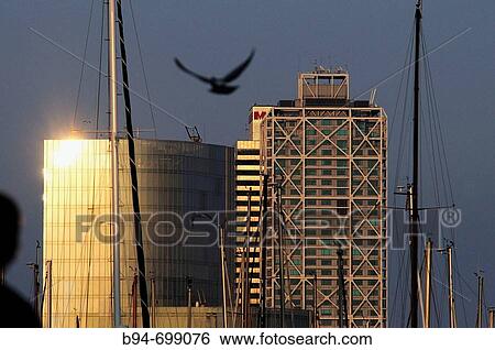 Port Olimpic district, Hotel Arts, Torre Mapfre and Catalana de Gasfrom the port. Barcelona. Catalonia, Spain. View Large Photo Image Stock Photograph - Port Olimpic district, Hotel Arts, Torre Mapfre and Catalana de Gasfrom the port. Barcelona. Catalonia, Spain.. Fotosearch