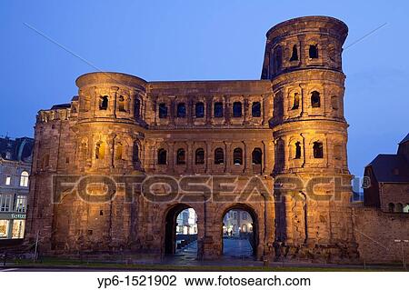 Porta nigra, ancient city gate, World Heritage Site, illuminated at night, Trier, Germany View Large Photo Image Stock Image - Porta nigra, ancient city gate, World Heritage Site, illuminated at night, Trier, Germany. Fotosearch