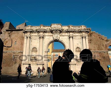porta portese roman arch in rome italy View Large Photo Image Stock Image - porta portese roman arch in rome italy. Fotosearch