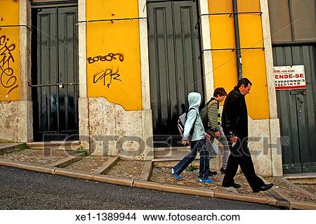 portals, sloping street, Lisboa. View Large Photo Image Picture - portals, sloping street, Lisboa.. Fotosearch