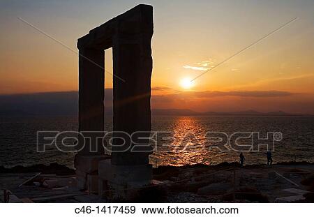 Portara Gateway, Temple of Apollo, Naxos, Cyclades Islands, Greece View Large Photo Image Stock Photo - Portara Gateway, Temple of Apollo, Naxos, Cyclades Islands, Greece. Fotosearch