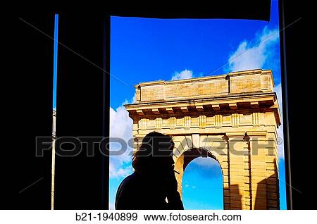 Stock Photo - Porte de Bourgogne (1751-1755) at Bordeaux, Gironde, Aquitaine, France. Fotosearch