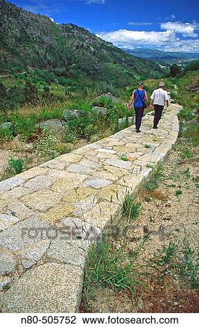 Stock Image - Portela do Home, roman road. Baixa Limia-Serra do Xur's Natural Park. Orense province, Galicia, Spain. Fotosearch