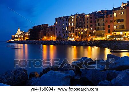 Portovenere Harbour, UNESCO World Heritage Site, Liguria, Italy, Europe View Large Photo Image Stock Photo - Portovenere Harbour, UNESCO World Heritage Site, Liguria, Italy, Europe. Fotosearch