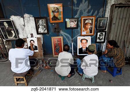 Portrait Artist in the Streets of Jakarta, Indonesia. View Large Photo Image Stock Image - Portrait Artist in the Streets of Jakarta, Indonesia.. Fotosearch