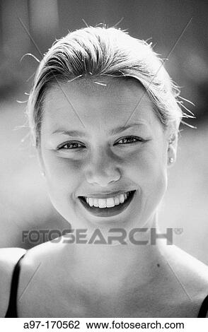Stock Image - Portrait beautiful woman. Fotosearch