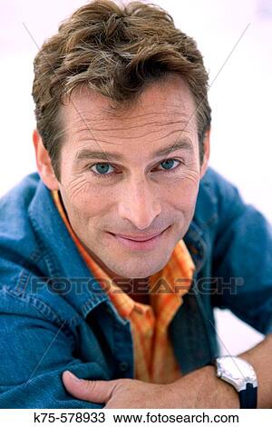 Stock Image - Portrait close up of a middle-aged man. Fotosearch