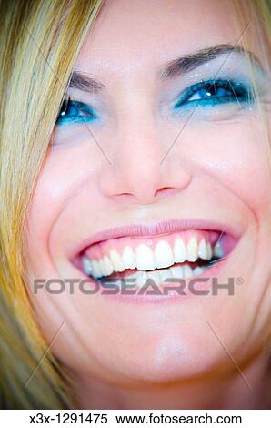 Portrait close-up of woman laughing View Large Photo Image Stock Photography - Portrait close-up of woman laughing. Fotosearch
