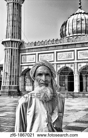 Portrait Inside Muslim Mosque in Delhi India called the Jama Masjid which is the largest in India View Large Photo Image Stock Image - Portrait Inside Muslim Mosque in Delhi India called the Jama Masjid which is the largest in India. Fotosearch