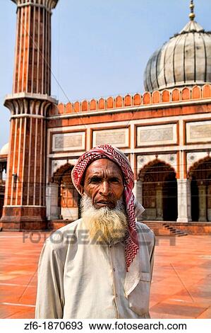 Portrait Inside Muslim Mosque in Delhi India called the Jama Masjid which is the largest in India View Large Photo Image Stock Image - Portrait Inside Muslim Mosque in Delhi India called the Jama Masjid which is the largest in India. Fotosearch