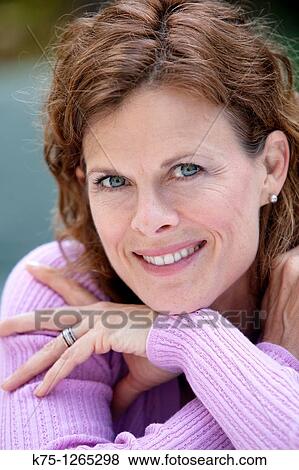 Portrait middle age woman View Large Photo Image Stock Photo - Portrait middle age woman. Fotosearch