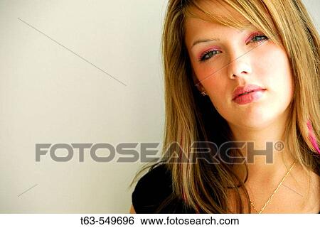 Stock Photograph - portrait of 20 yr old woman. Fotosearch