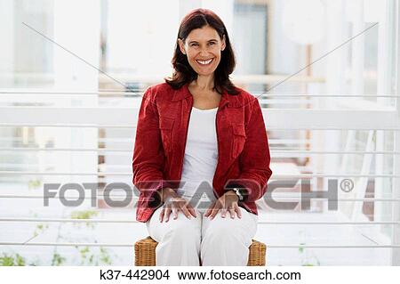 Portrait of 40-45 year old Caucasian woman View Large Photo Image Picture - Portrait of 40-45 year old Caucasian woman. Fotosearch
