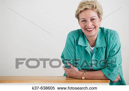 Stock Photography - Portrait of 50-60 caucasian woman. Fotosearch