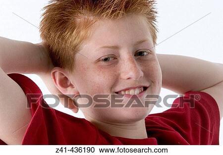 Stock Image - Portrait of a 12 year old boy. Fotosearch