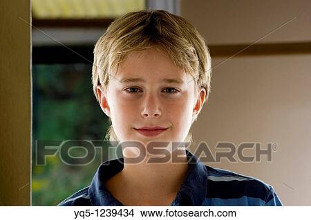 Picture - portrait of a 13 year old boy. Fotosearch