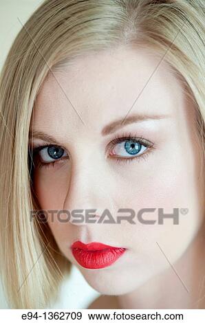 Stock Photo - Portrait of a 19 year old blond woman. Fotosearch