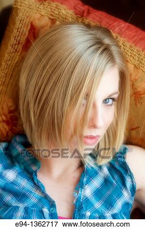 Portrait of a 19 year old blond woman. View Large Photo Image Stock Photo - Portrait of a 19 year old blond woman.. Fotosearch