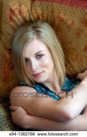 Portrait of a 19 year old blond woman View Large Photo Image Stock Photo - Portrait of a 19 year old blond woman. Fotosearch