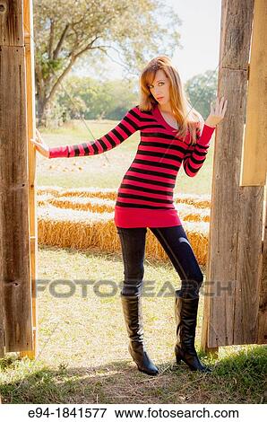 Portrait of a 30 year old redheaded woman outdoors View Large Photo Image Stock Photo - Portrait of a 30 year old redheaded woman outdoors. Fotosearch
