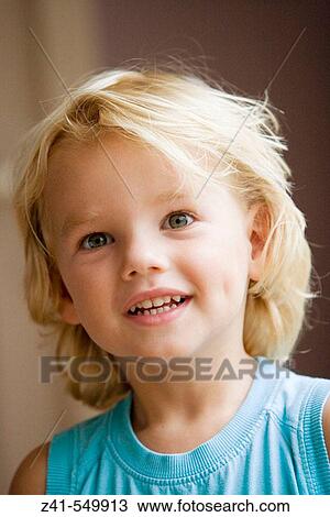 Stock Image - Portrait of a 4 year old boy.. Fotosearch