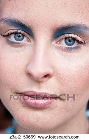 Portrait of a Beautiful Young Girl with Make-Up. View Large Photo Image Stock Photo - Portrait of a Beautiful Young Girl with Make-Up.. Fotosearch