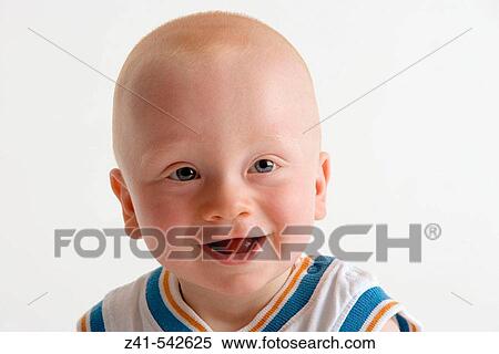Stock Photography - Portrait of a blond baby boy.. Fotosearch