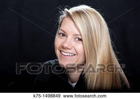 Portrait of a blonde woman View Large Photo Image Stock Photo - Portrait of a blonde woman. Fotosearch