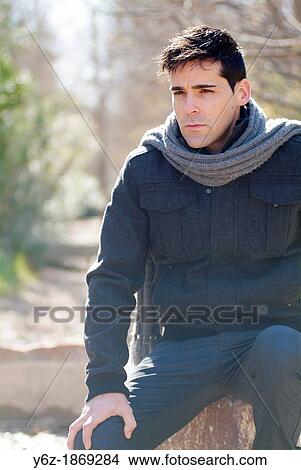 Picture - Portrait of a boy in winter. Fotosearch