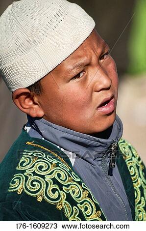 portrait of a Kazakh boy in the Altai Region of Bayan-? lgii in Western Mongolia View Large Photo Image Stock Image - portrait of a Kazakh boy in the Altai Region of Bayan-? lgii in Western Mongolia. Fotosearch
