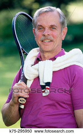 portrait of a senior tennis player View Large Photo Image Stock Image - portrait of a senior tennis player. Fotosearch