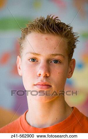 Stock Image - Portrait of a teenage boy. Fotosearch