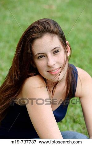 Stock Photo - Portrait of a teenage girl. Fotosearch