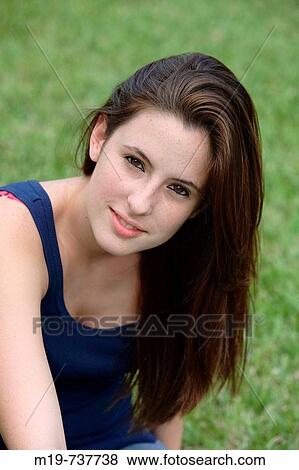 Stock Photo - Portrait of a teenage girl. Fotosearch