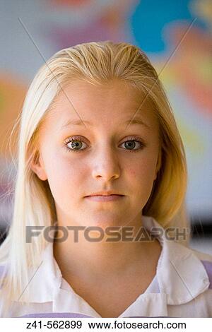 Stock Photo - Portrait of a teenage girl. Fotosearch