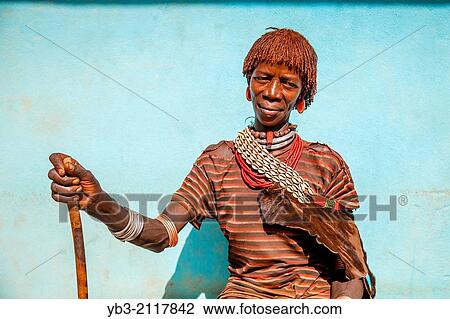 Portrait Of A Woman From The Hamer Tribe, Dimeka, Omo Valley, Ethiopia. View Large Photo Image Stock Image - Portrait Of A Woman From The Hamer Tribe, Dimeka, Omo Valley, Ethiopia.. Fotosearch