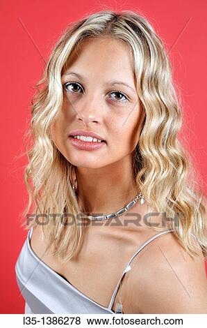 Portrait of a young blond woman View Large Photo Image Stock Photo - Portrait of a young blond woman. Fotosearch