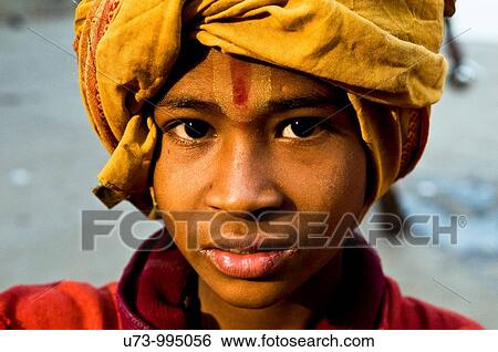 Stock Photograph - Portrait of a young Sadhu.. Fotosearch