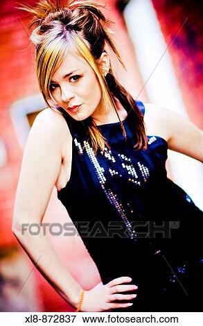 Stock Photo - Portrait of a young women, fashion. Fotosearch
